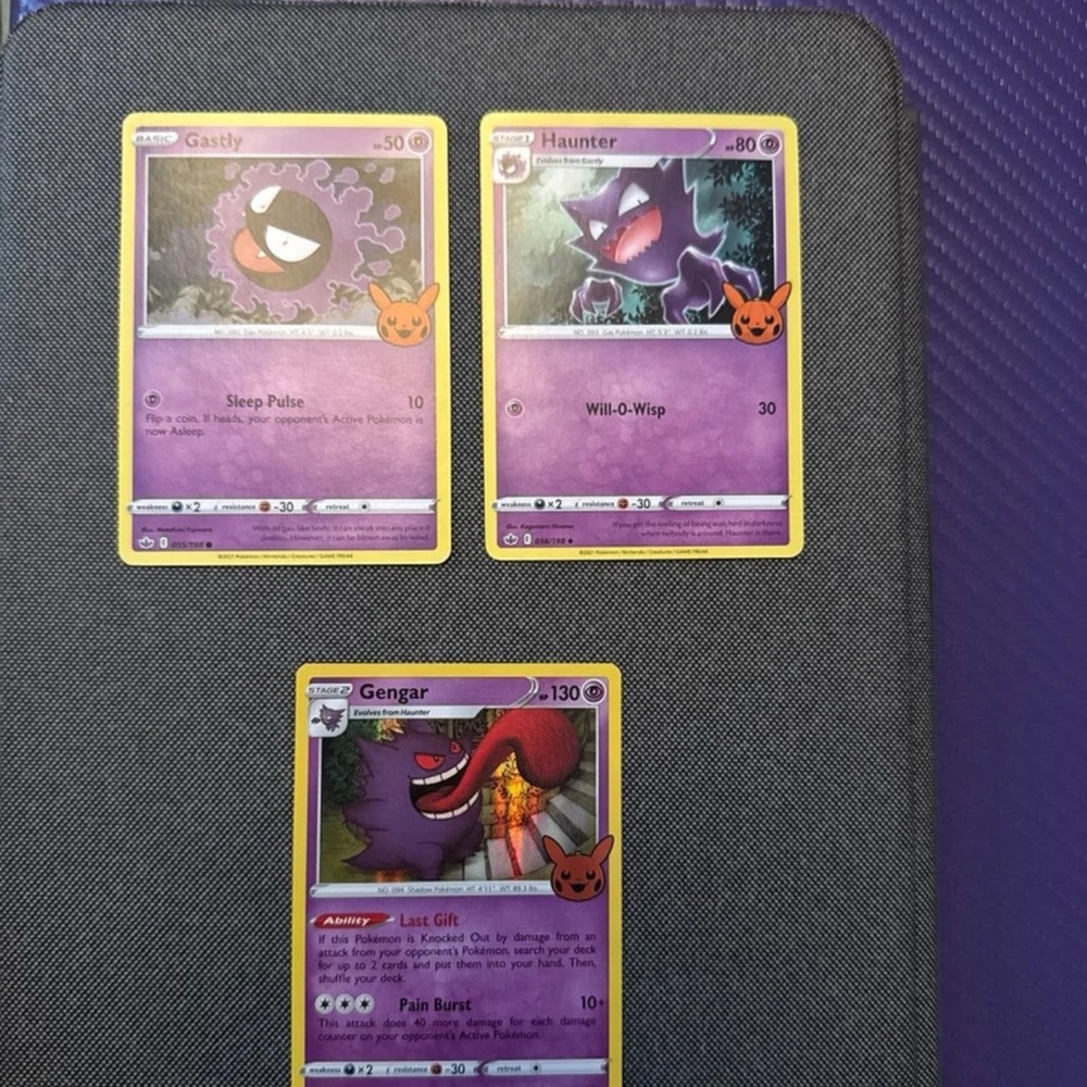 Pokemon Trading Cards - Purple and Yellow